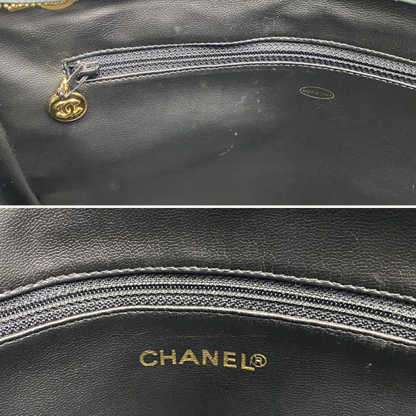 6h0170 8 CHANEL chain shoulder bag caviar skin shoulder bag black