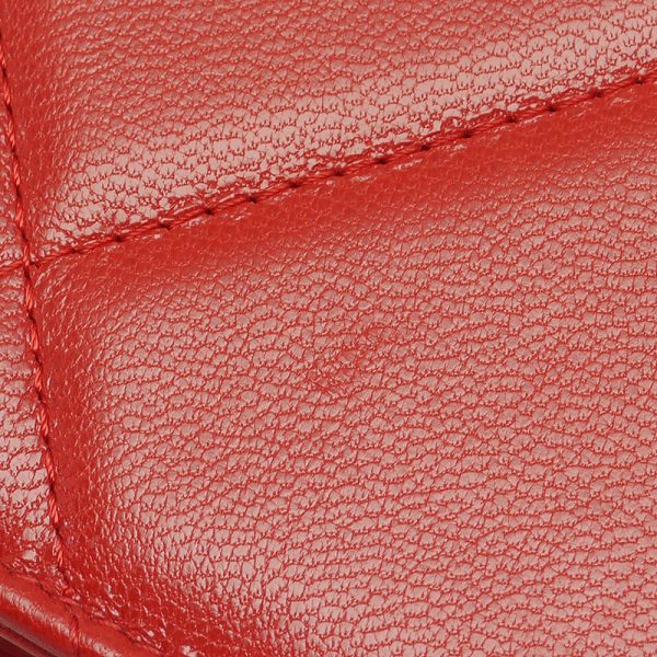 6h0176 5 CHANEL Chain Wallet AP0957 Lambskin Crossbody Coco Mark Red