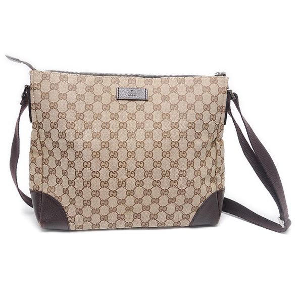 6h0237 1 GUCCI shoulder bag GG canvas x leather