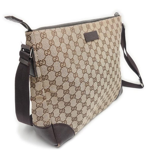 6h0237 2 GUCCI shoulder bag GG canvas x leather