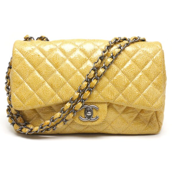 6h0294 1 CHANEL Matelasse 30 Chain Shoulder Bag Yellow