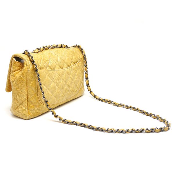 6h0294 2 CHANEL Matelasse 30 Chain Shoulder Bag Yellow