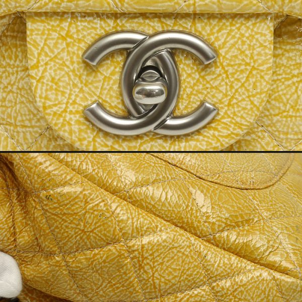 6h0294 6 CHANEL Matelasse 30 Chain Shoulder Bag Yellow