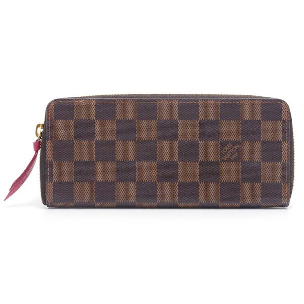 6h0369 1 Louis Vuitton LV Portefeuille Clemence Ebene Threes long wallet