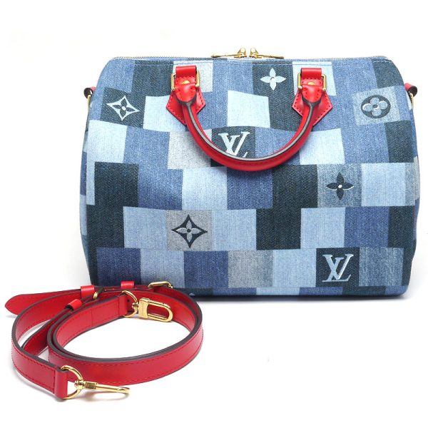 6h0376 1 Louis Vuitton LV Speedy Bandouliere 30 Denim 2way