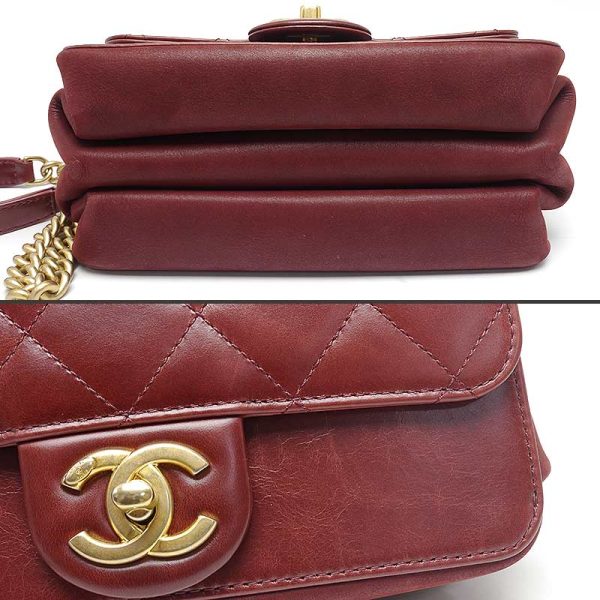 6h0452 3 CHANEL Matelasse 2WAY Chain Shoulder Bag Red