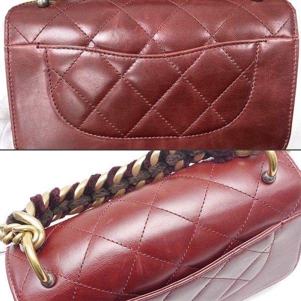 6h0452 5 CHANEL Matelasse 2WAY Chain Shoulder Bag Red