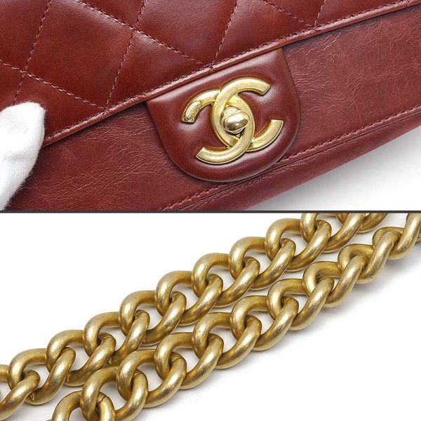 6h0452 7 CHANEL Matelasse 2WAY Chain Shoulder Bag Red