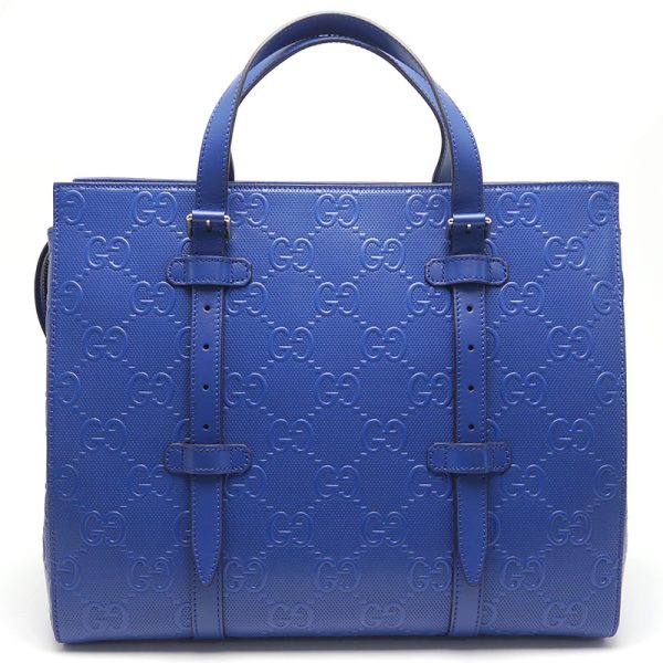 6h0527 1 GUCCI GG embossed tote bag Blue