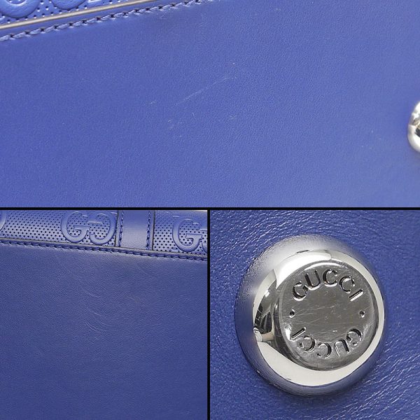 6h0527 4 GUCCI GG embossed tote bag Blue