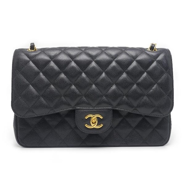 6h0577 1 CHANEL Matelasse 30 Chain Shoulder Bag Caviar Skin Black x Gold Hardware