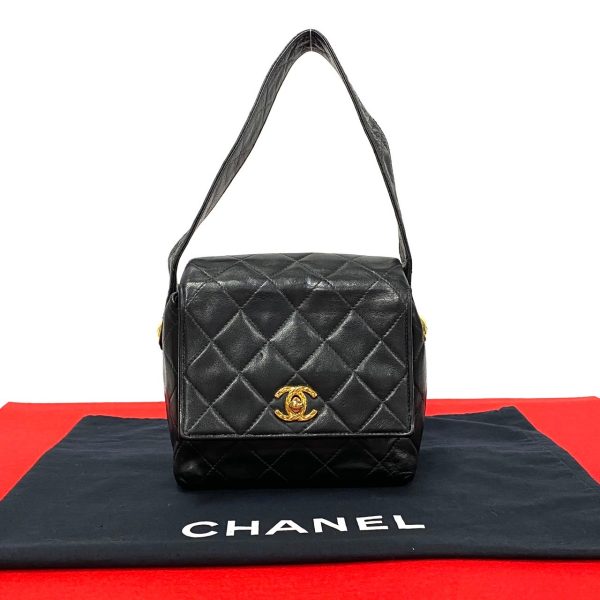 6sbb ap077422 1 Chanel Matelasse Coco Mark Lambskin Mini Shoulder Bag Black