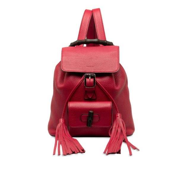 6sfw6dfp5z8o39q7 1 Gucci Bamboo Rucksack Backpack Red Leather