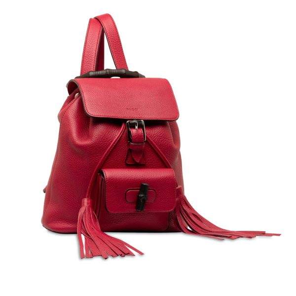 6sfw6dfp5z8o39q7 2 Gucci Bamboo Rucksack Backpack Red Leather