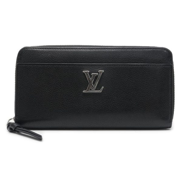 6sh0209 1 Louis Vuitton Zippy Lock Me M62622 Calf Black Noir Wallet