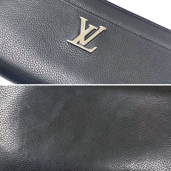 6sh0209 4 Louis Vuitton Zippy Lock Me M62622 Calf Black Noir Wallet