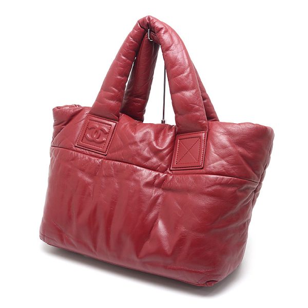 6sh0241 2 CHANEL Coco Cocoon PM tote bag red reversible