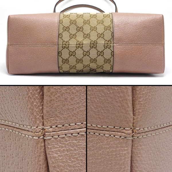 6sh0283 4 GUCCI tote bag GG canvas shoulder bag pink beige