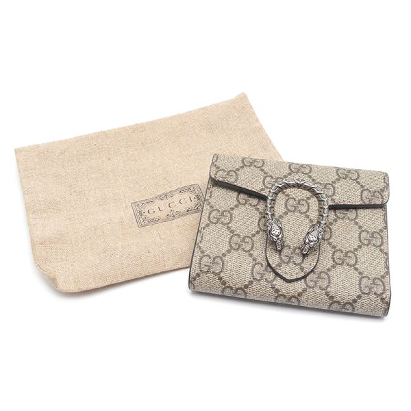 6sh0417 9 GUCCI Duonissos Compact Wallet GG Supreme Trifold Wallet