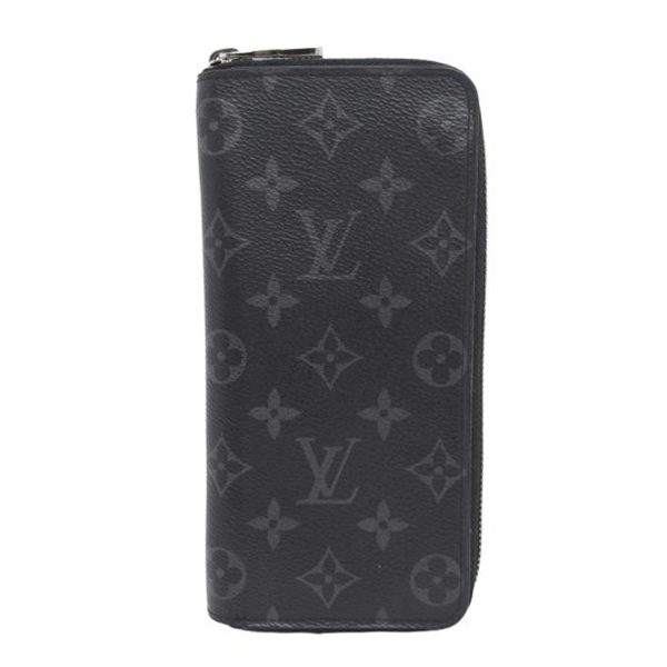 70090 1 Louis Vuitton Zippy Wallet Vertical Monogram Eclipse Wallet Bag Brown