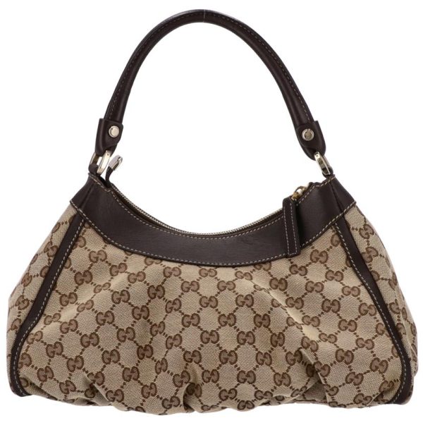 70099 2 GUCCI GG Canvas Handbag Womens Brown