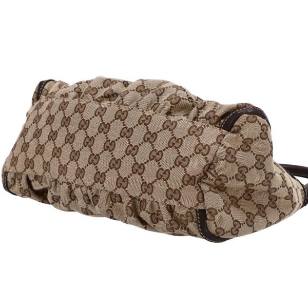 70099 3 GUCCI GG Canvas Handbag Womens Brown