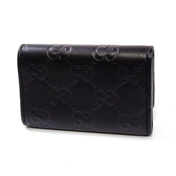 701 2 Gucci Guccisima Key Case Leather Black