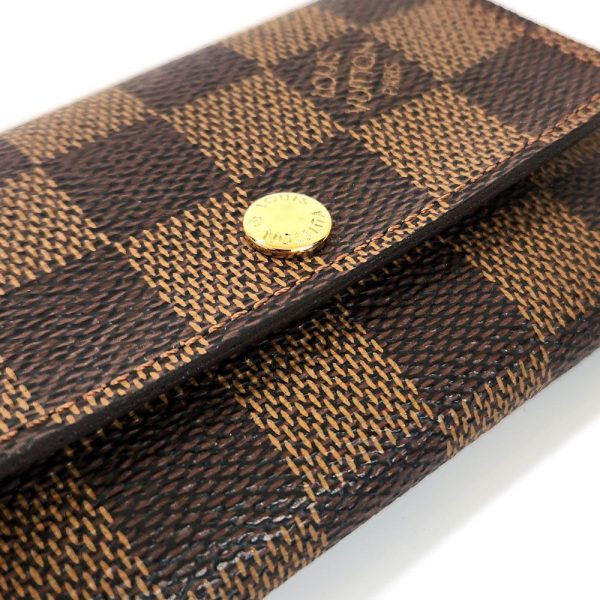 703 4 Louis Vuitton Damier Key Case Leather Brown