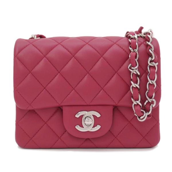 70339 1 Chanel Mini Matelasse Chain Shoulder Pink