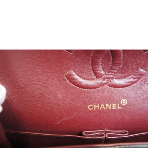 70604 12 Chanel W Flap Lambskin Chain Shoulder Bag Black