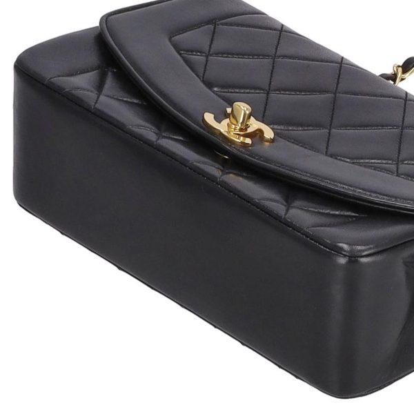 70703 3 Chanel Diana Flap Shoulder Bag Black