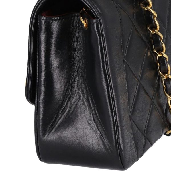 70703 8 Chanel Matra Sera Lambskin Diana Flap Shoulder Bag Black