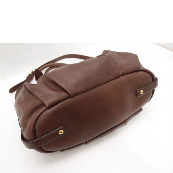 70801 3 PRADA Leather 2way Handbag Brown