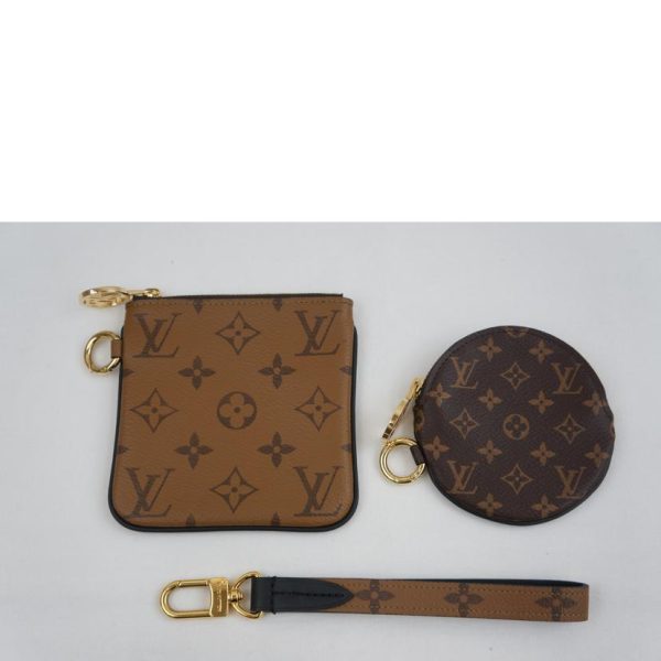 70805 6 Louis Vuitton Pochette Trio Monogram Giant Reverse Brown