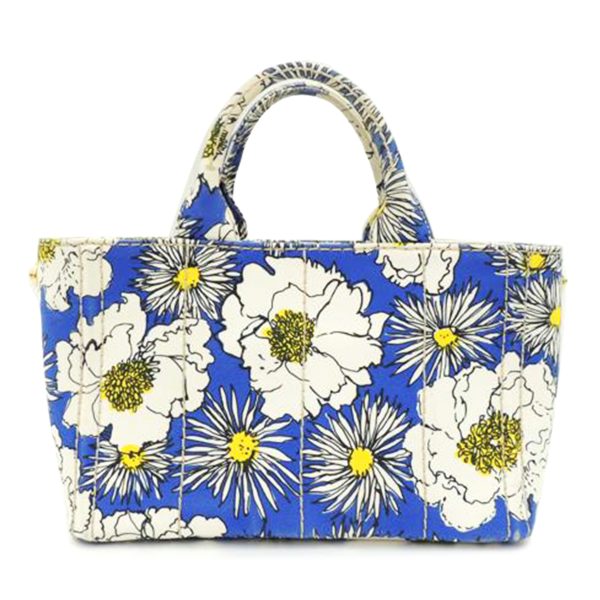 70841 1 PRADA Shoulder Canapa Mini Tote Bag Floral