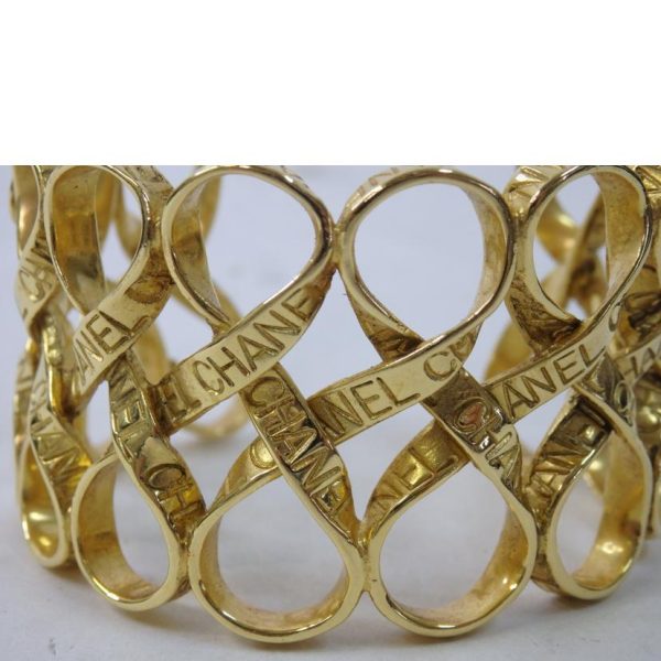 70869 5 Chanel Logo Bangle Bag Gold