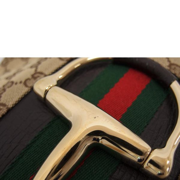 70894 8 Gucci GG Canvas Horsebit Semi Shoulder Bag