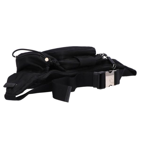 70932 4 Prada ReNylon x Saffiano Leather Belt Bag Black