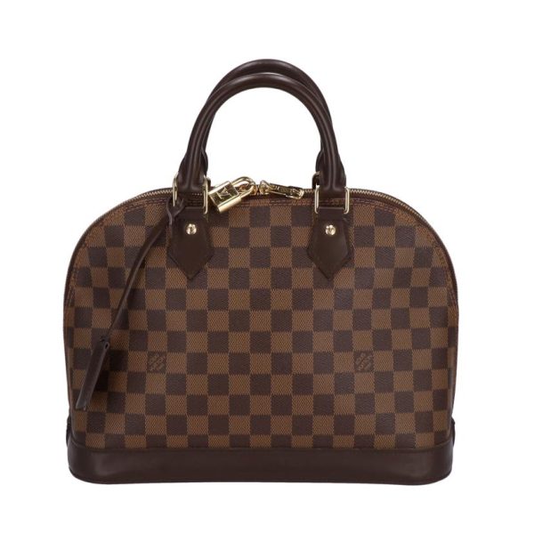 70942 1 Louis Vuitton Alma PM Damier Ebene Canvas Tote Bag Brown