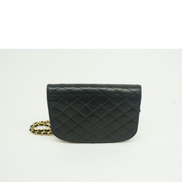 71020 2 Chanel Matelasse Turn Lock Chain Shoulder Bag Black