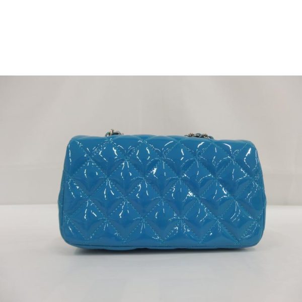 71030 2 CHANEL Mini Matelasse Pouch Enamel Blue