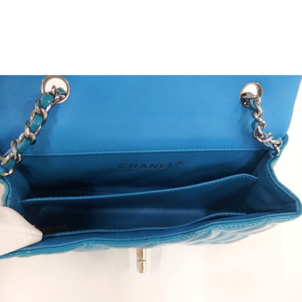 71030 5 CHANEL Mini Matelasse Pouch Enamel Blue