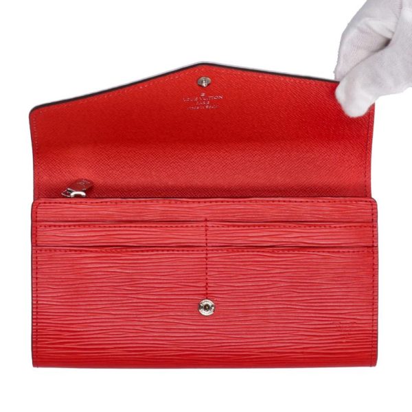 71055 3 Louis Vuitton Portefeuille Sara Epi Wallet Coquelicot