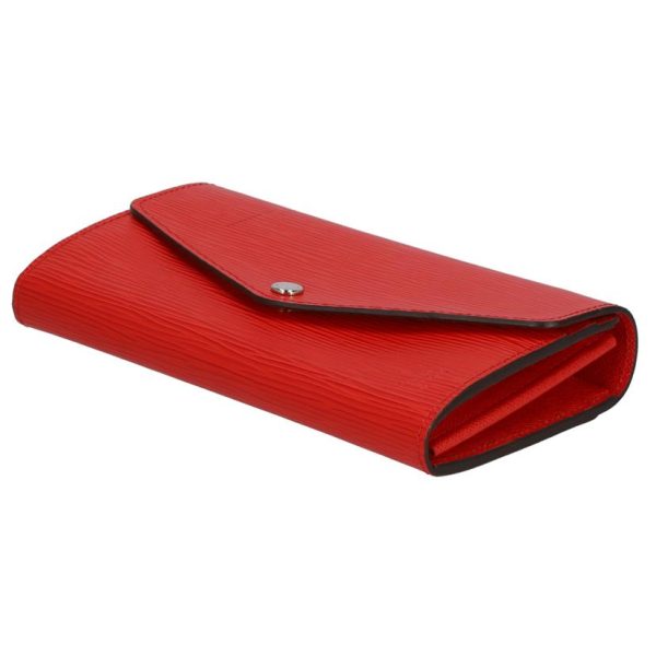 71055 4 Louis Vuitton Portefeuille Sara Epi Wallet Coquelicot