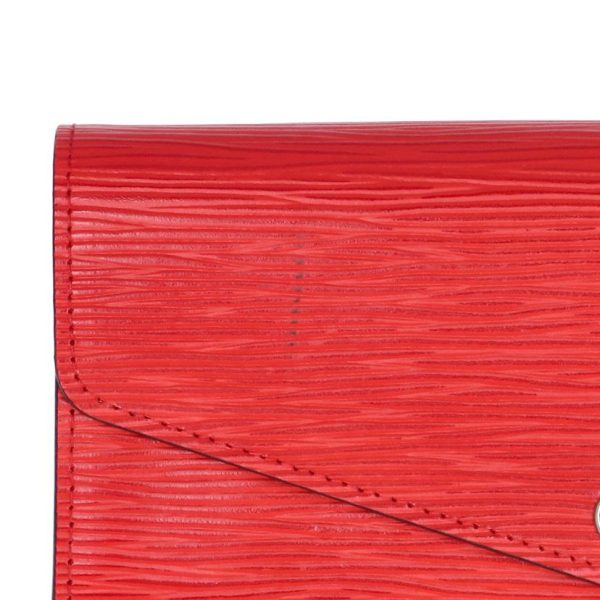 71055 8 Louis Vuitton Portefeuille Sara Epi Wallet Coquelicot