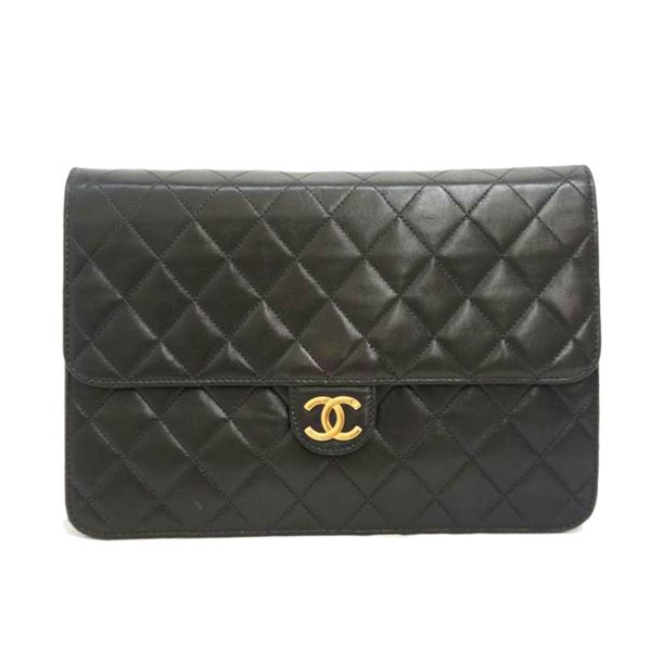 71109 1 Chanel Matelasse Chain Shoulder Bag Black