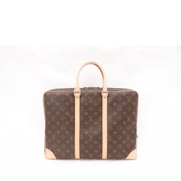 71212 2 Louis Vuitton Old Porte Document Voyage Monogram Bag Brown