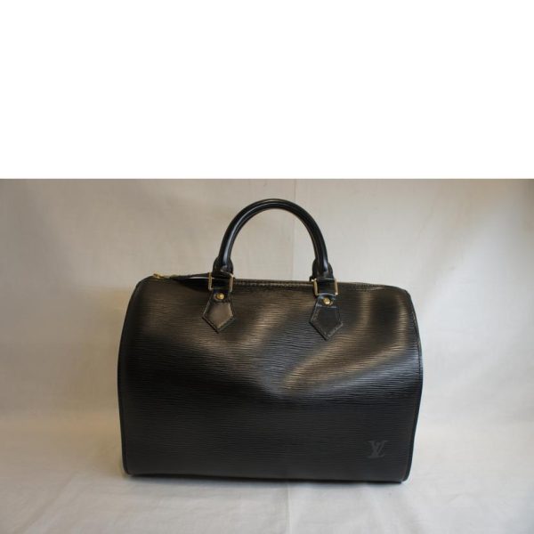 71246 2 Louis Vuitton Speedy 30 Epi Leather Bag Black