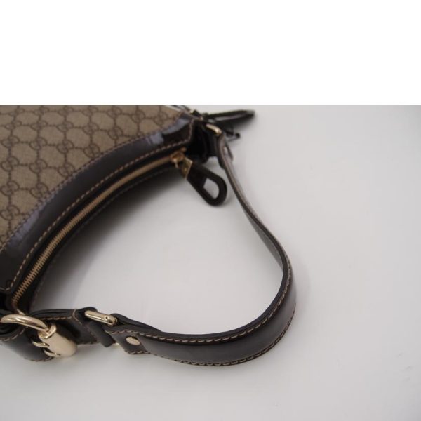 71306 4 Gucci GG Supreme Ebony One Shoulder Patent Leather Bag