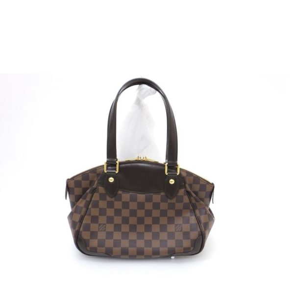 71307 2 Louis Vuitton Verona PM Damier Ebene Canvas Bag Brown